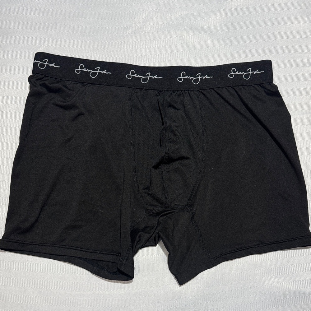 Sean John Black Boxer Briefs with Logo Waistband
